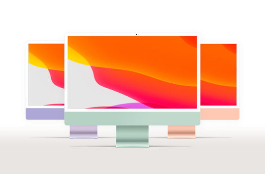 24 inch iMac Mockup Set in Various Colors