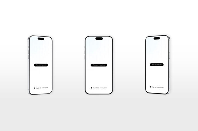 3 Perspectives Mockup of iPhone 14 Pro