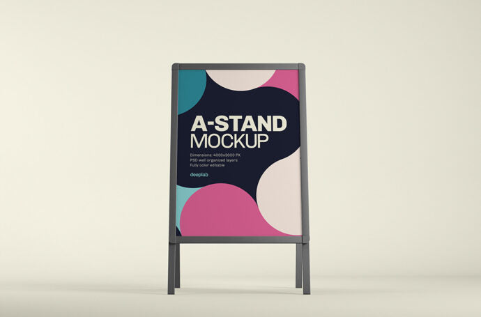 A-Stand Mockup Set for Advertising purposes