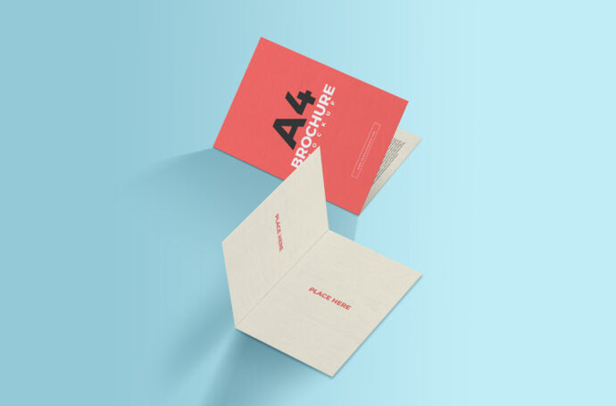 A4 Flyer Mockup Template for Folding