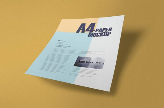 A4 Paper Mockup Floating Design