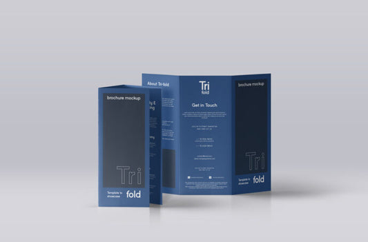 A4 Tri-Fold Brochure Mockup for Standing Display