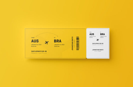 Airline Ticket Template for Design Mockups