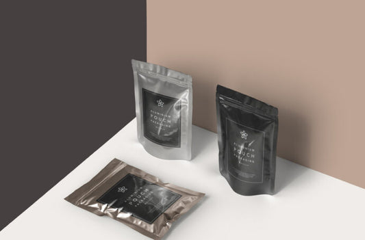 Aluminium Pouch Packaging Mockup Design Template