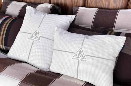 Bed Pillows Mockup for Home Decor Simulation