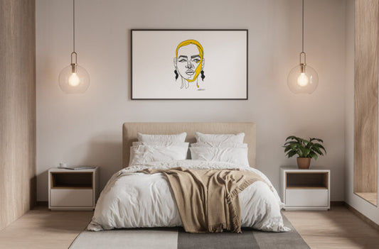 Bedroom Framed Poster Mockup for Interior Design