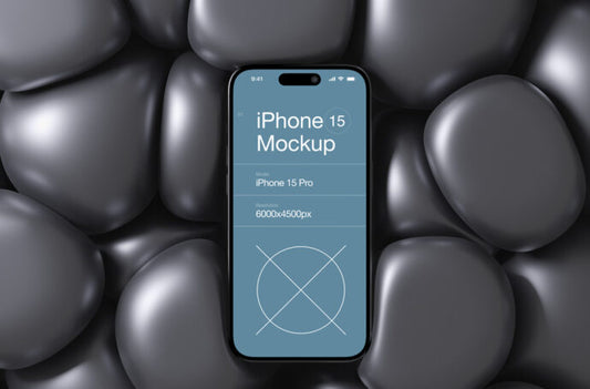 Black Bubbles Mockup for iPhone 15