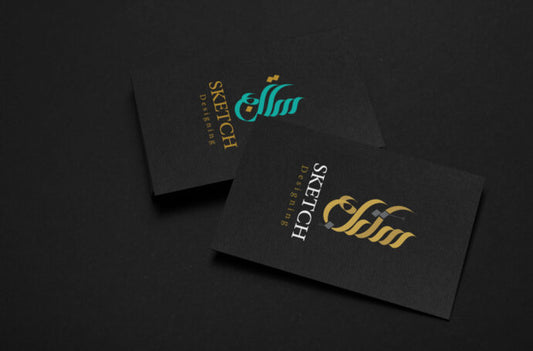 Black Thick Paper Business Card Mockup