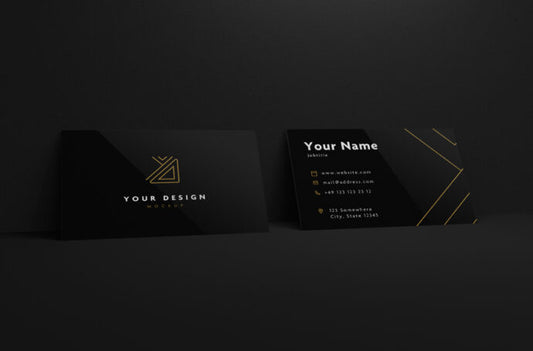 Bundle of Big Black Business Card Mockups