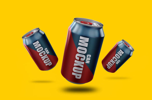 Bundle of Soda Can Mockups