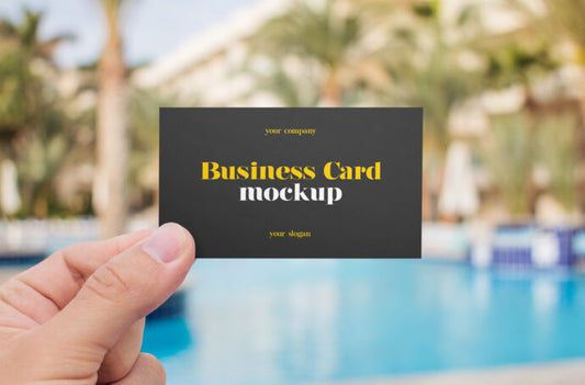 Business Card Mockup Set with Hand Holding