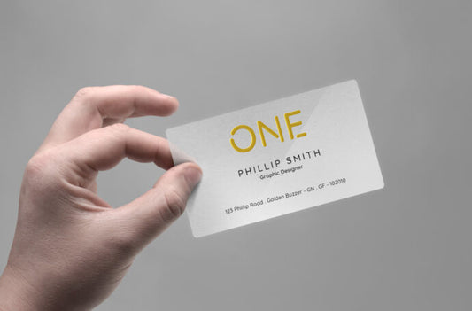 Business Card Mockup with Hand Holding