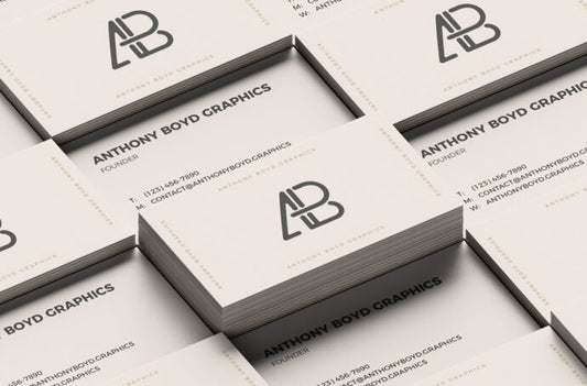 Business Card Stack Mockup Template