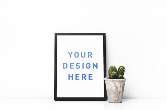 Cactus Picture Frame Mockup Template