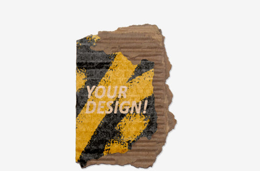 Cardboard Mockup with Ripped and Torn Design