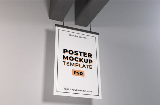 Ceiling Poster Mockup for Hanging