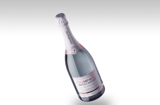 Champagne Bottle Mockup with Floating Effect