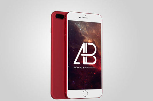 Clean Red iPhone Mockup