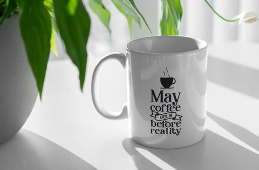 Coffee Cup and Plant Product Mockup