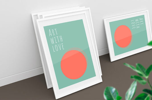 Collection of Framed Poster Mockup Templates