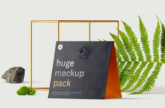 Colorful Paper Shopping Bag Mockup Template