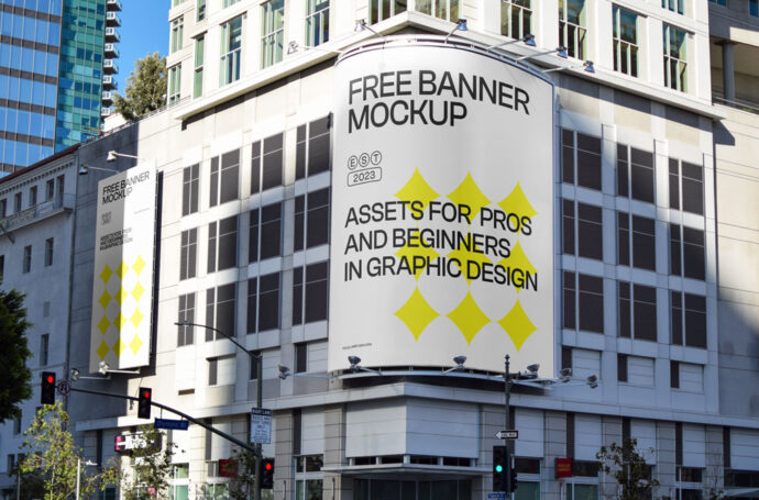 Corner Building Billboard Mockup: A Large-Scale Display Option