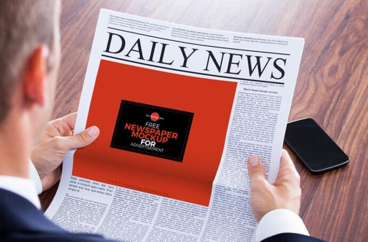 Create a Mockup for a Newspaper Advertisement