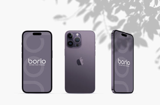 Deep Purple iPhone 14 Pro Mockup Set