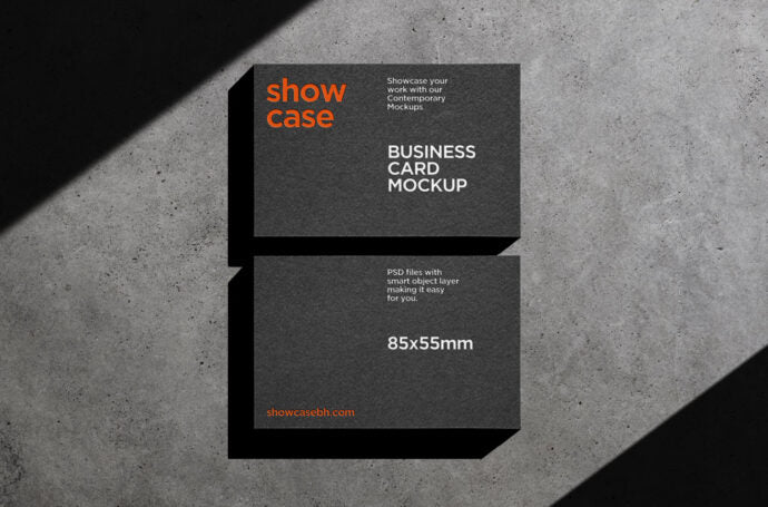 Embossed Black Business Card Mockup for Professional Branding