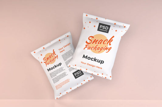 Floating Bags of Chips Mockup