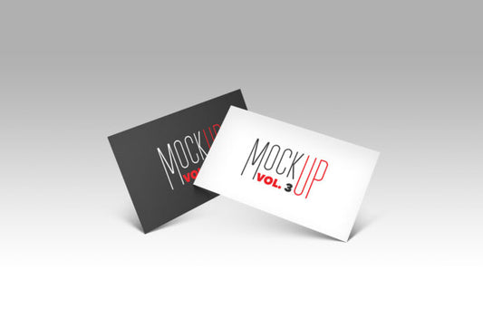 Floating Business Cards Mockup - Set of Two