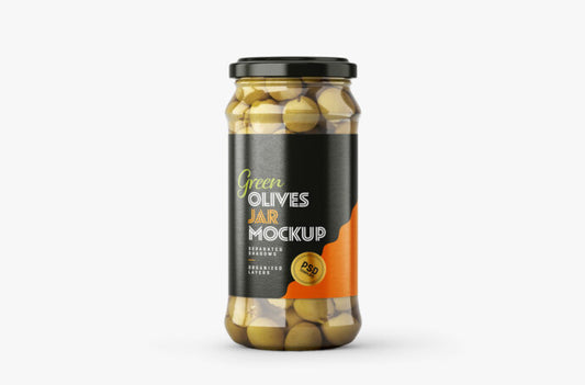 Glass Jar Mockup for Olive Products