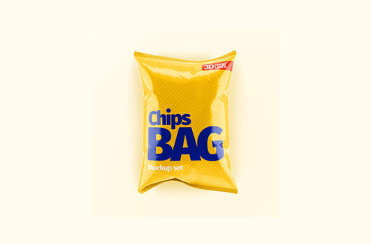 Glossy and Matte Chips Bag Mockup Set - High Quality Templates