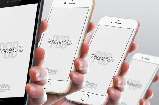 Hand Holding iPhone 6S Mockup