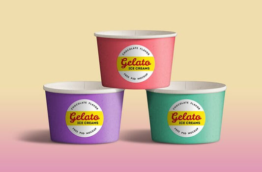 Ice Cream Cup Packaging Mockups