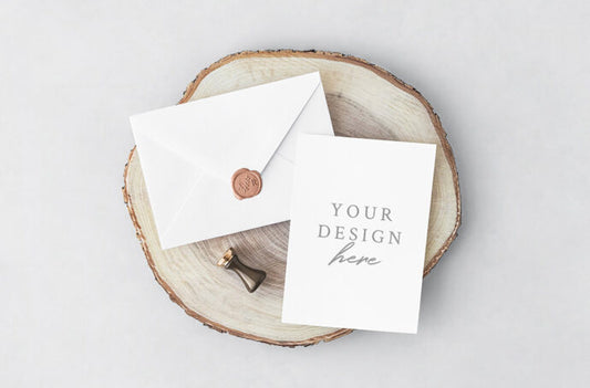 Invitation Card and Envelope Mockup Template