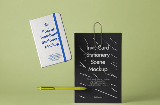 Invitation Card and Notebook Mockup for Design Presentation