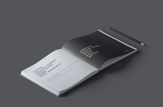 Isometric Hardcover Book Mockup Design