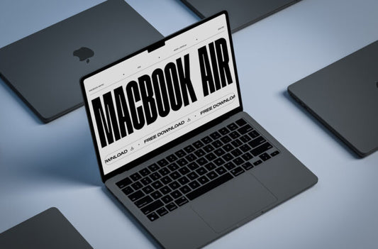 Isometric Perspective Mockup of MacBook Air