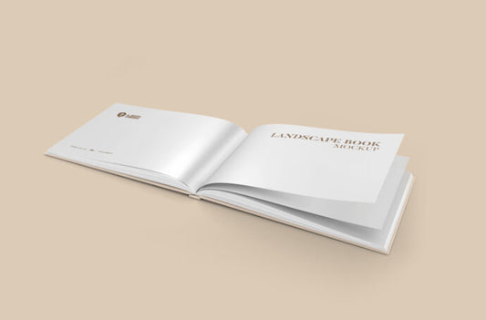 Landscape Format Hardcover Book Mockup