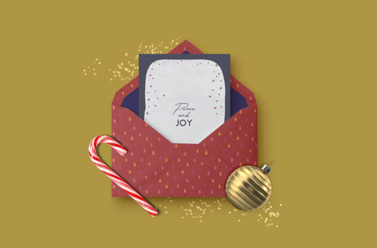 Large Christmas Card and Envelope Mockup Bundle for Greetings