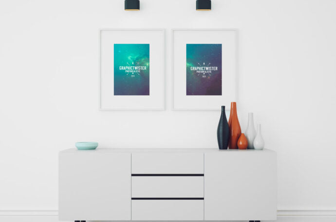 Living Room Mockup Picture Frames