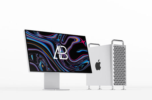 Mac Pro and Apple Pro Display XDR Mockup for Designers