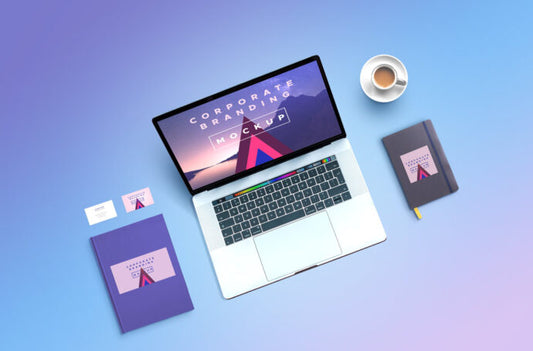 MacBook Corporate Branding Mockup for Business Branding