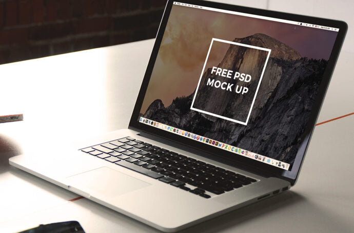 Macbook Pro on Desk Mockup - Stylish and Professional Display