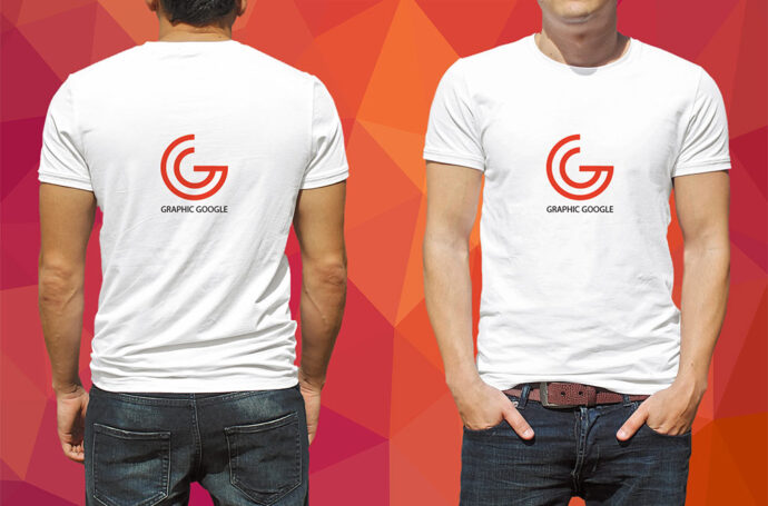 Male T-Shirt Mockup for Front and Back View