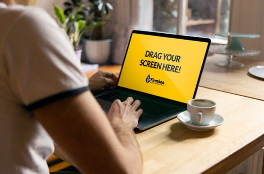 Man Using Macbook Pro Mockup for Work