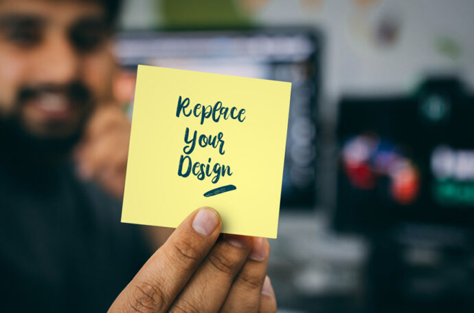 Man with Notepad Mockup - Holding Pose