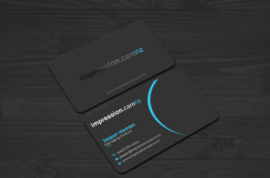 Mockup for Dark Business Cards with Rounded Corners