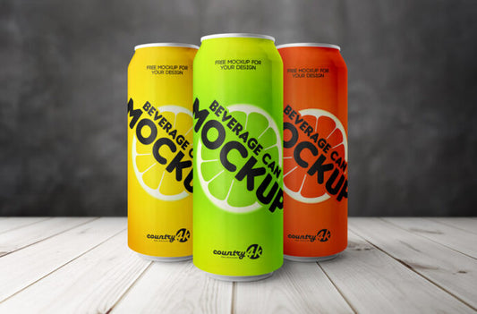 Mockup of Beverage Cans